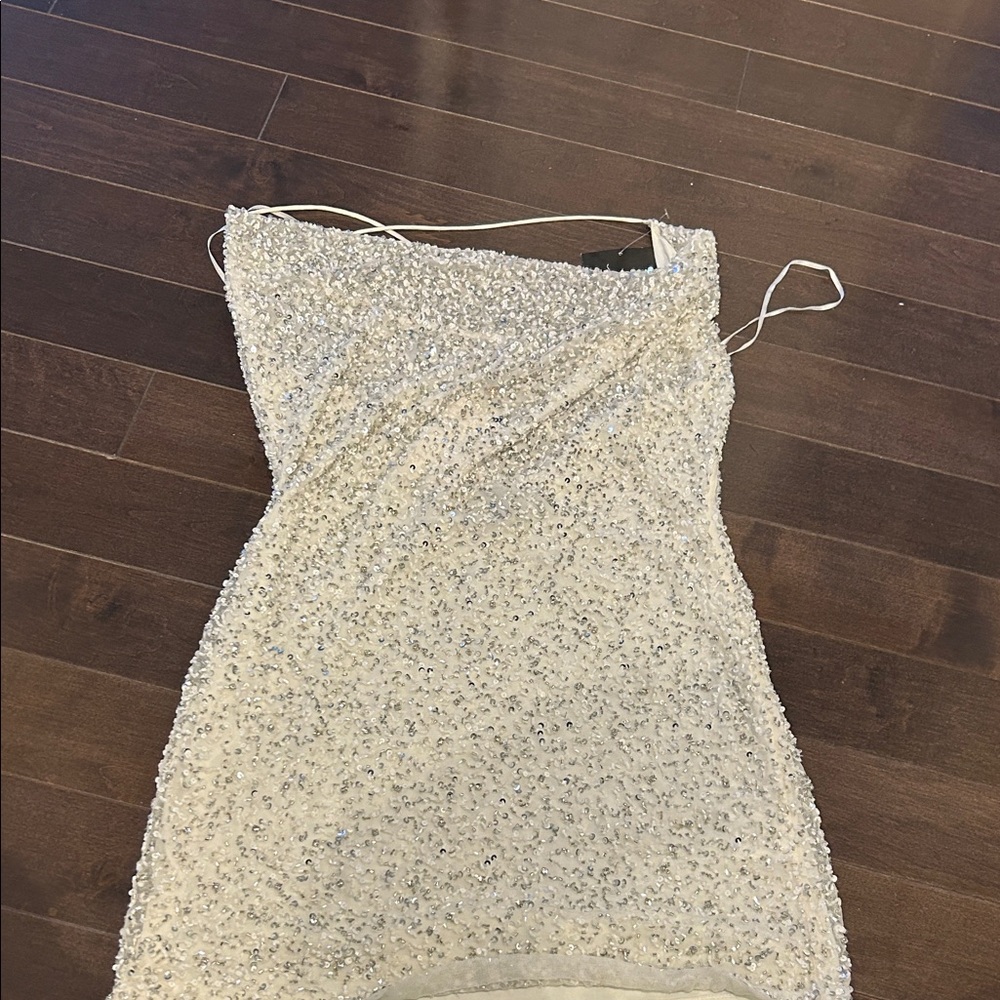 Retrofete Sparkling Cream Mini Dress
